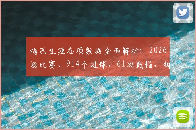 梅西生涯各项数据全面解析：2026场比赛、914个进球、61次戴帽，梅西职业生涯总数据一览